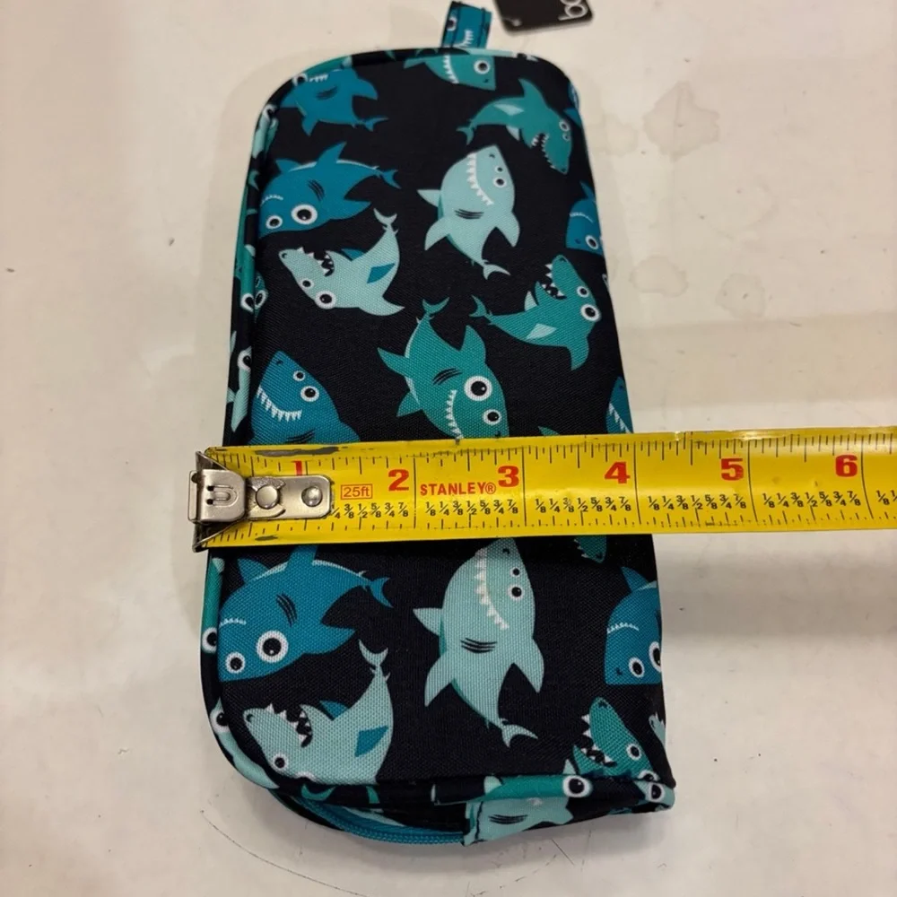 NWT Basics blue shark pencil case